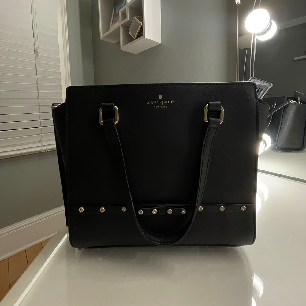Black Kate Spade Bow Bag